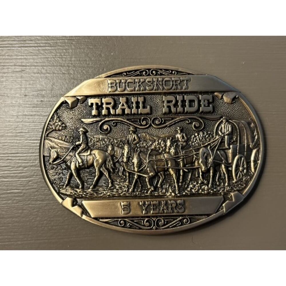 Awards Design Metals Western‎ Trail Ride Solid Brass Belt Buckle